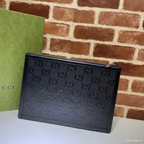 First bag ru GUCCI pouch GG embossed 0610